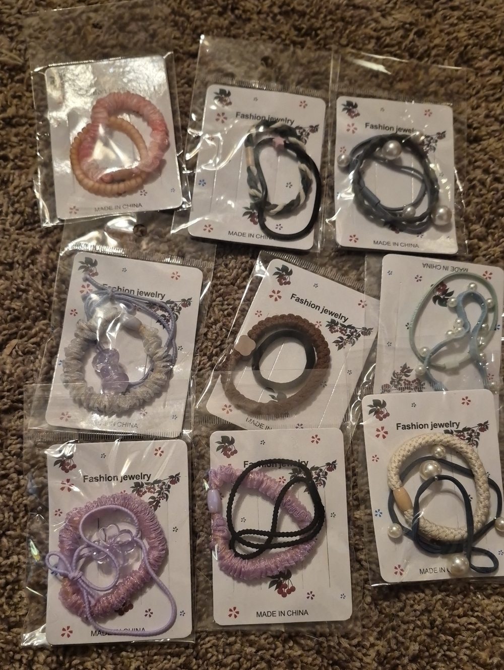 9pks Women’s Hair Tie Set -